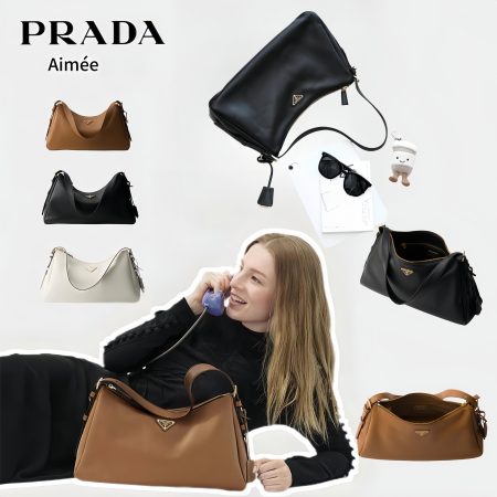 PRADA【プラダ】新作★大人気★Aimeeラージ レザー ショルダーバッグ◆入手困難◆嬉しい大容量♪