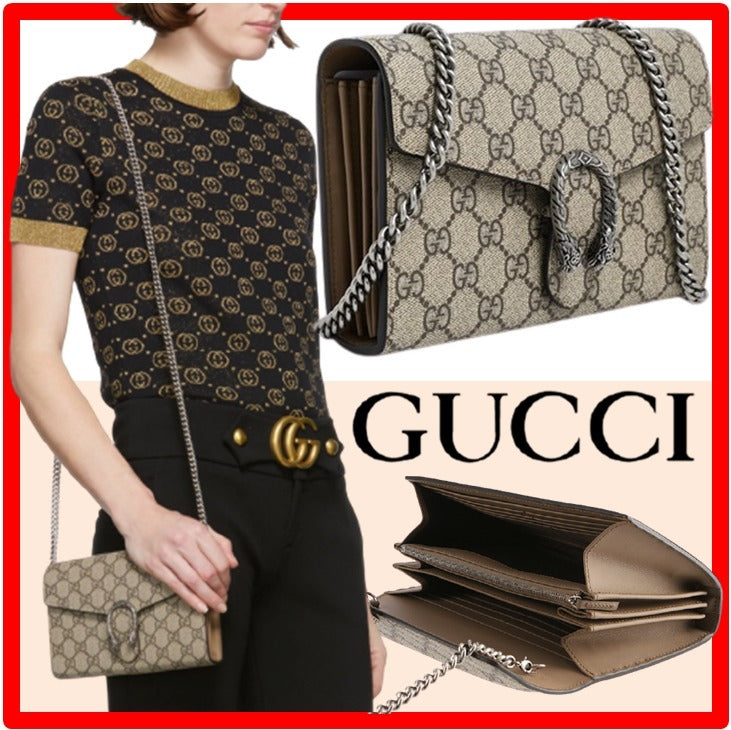 GUCCI【グッチ】春夏★ディオニュソス·GGスプリーム チェーンウォレット-選べる5色
