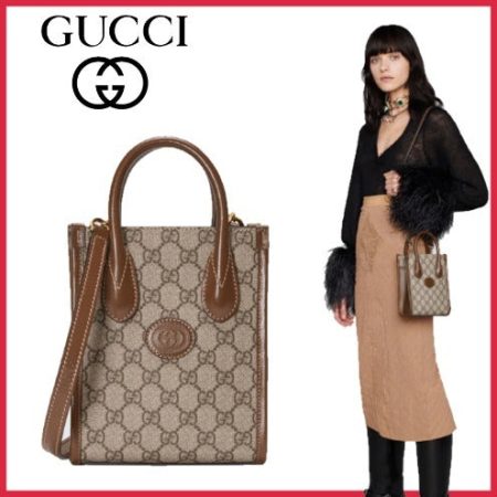 GUCCI【グッチ】人気♥ インターロッキングG付き ミニトートバッグ