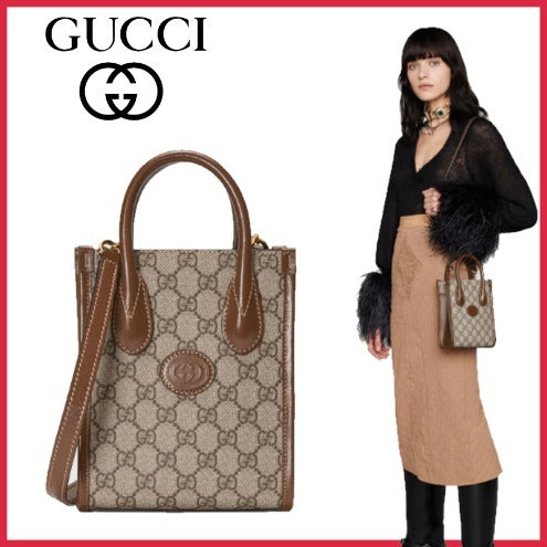 GUCCI【グッチ】人気♥ インターロッキングG付き ミニトートバッグ