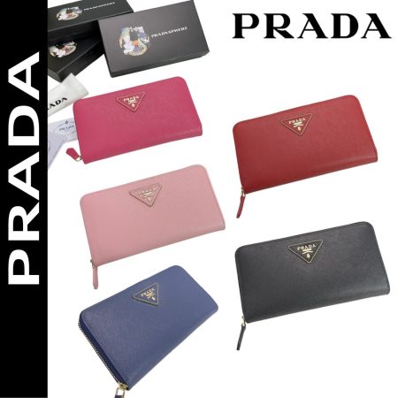 PRADA【プラダ】三角ロゴが光る 定番ジッパー長財布 上品な定番モデル